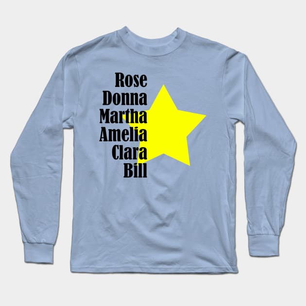 Doctor Who Names Long Sleeve T-Shirt by Women of Sci-Fi